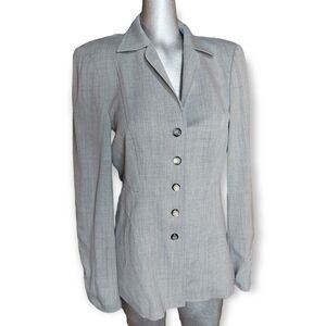 Escada Grey Fitted Blazer Size 36 Small